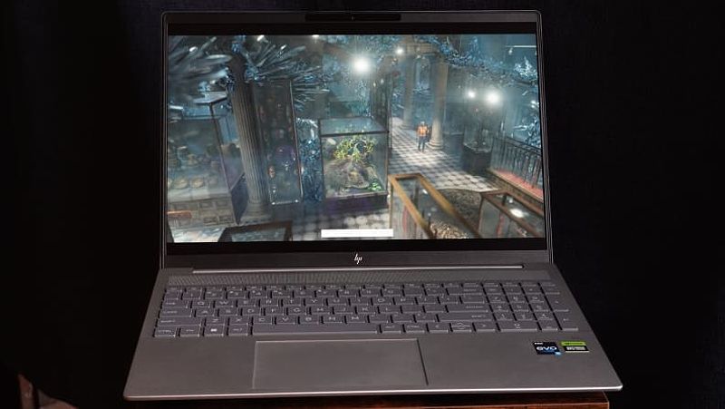 HP Pavilion Plus 16 running a video game